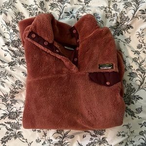 Women's L.L.Bean Hi-Pile Fleece Pullover mauve pink